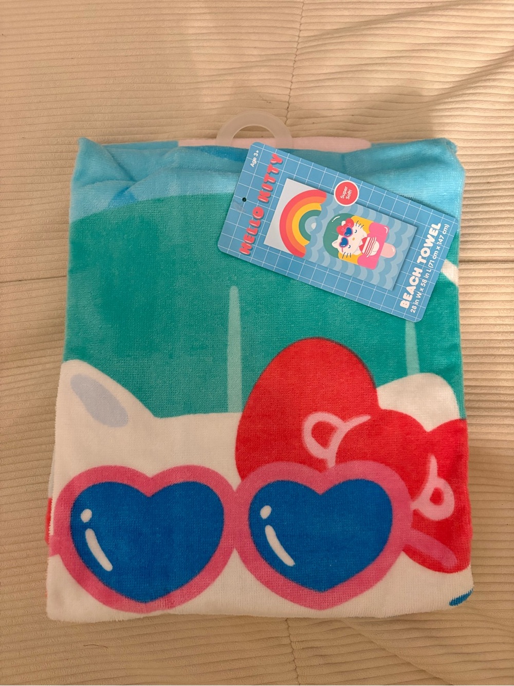 Hello Kitty Kids Beach Towel Pajama Cover-Up - Teal, Blue, Red, Pink & White